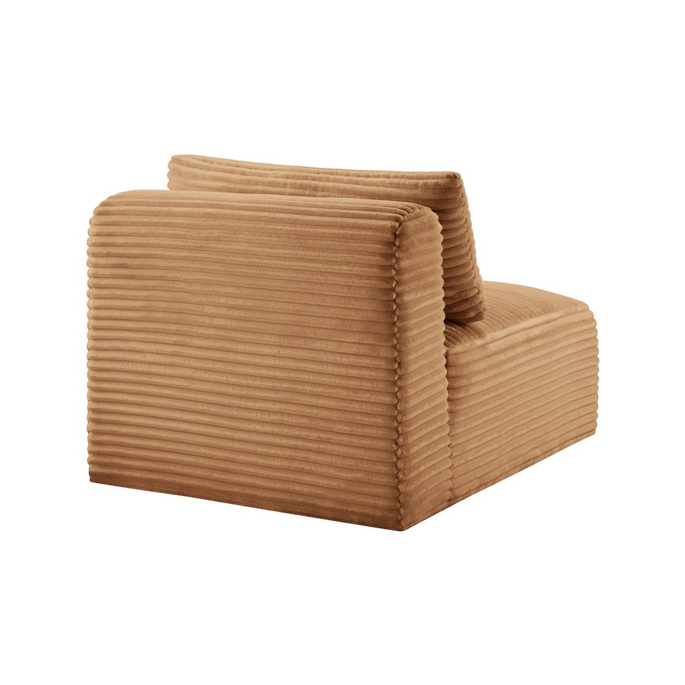 Shaggy Saddle Corduroy Performance Fabric Armless Chair