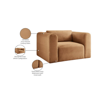 Shaggy Saddle Corduroy Performance Fabric Arm Chair