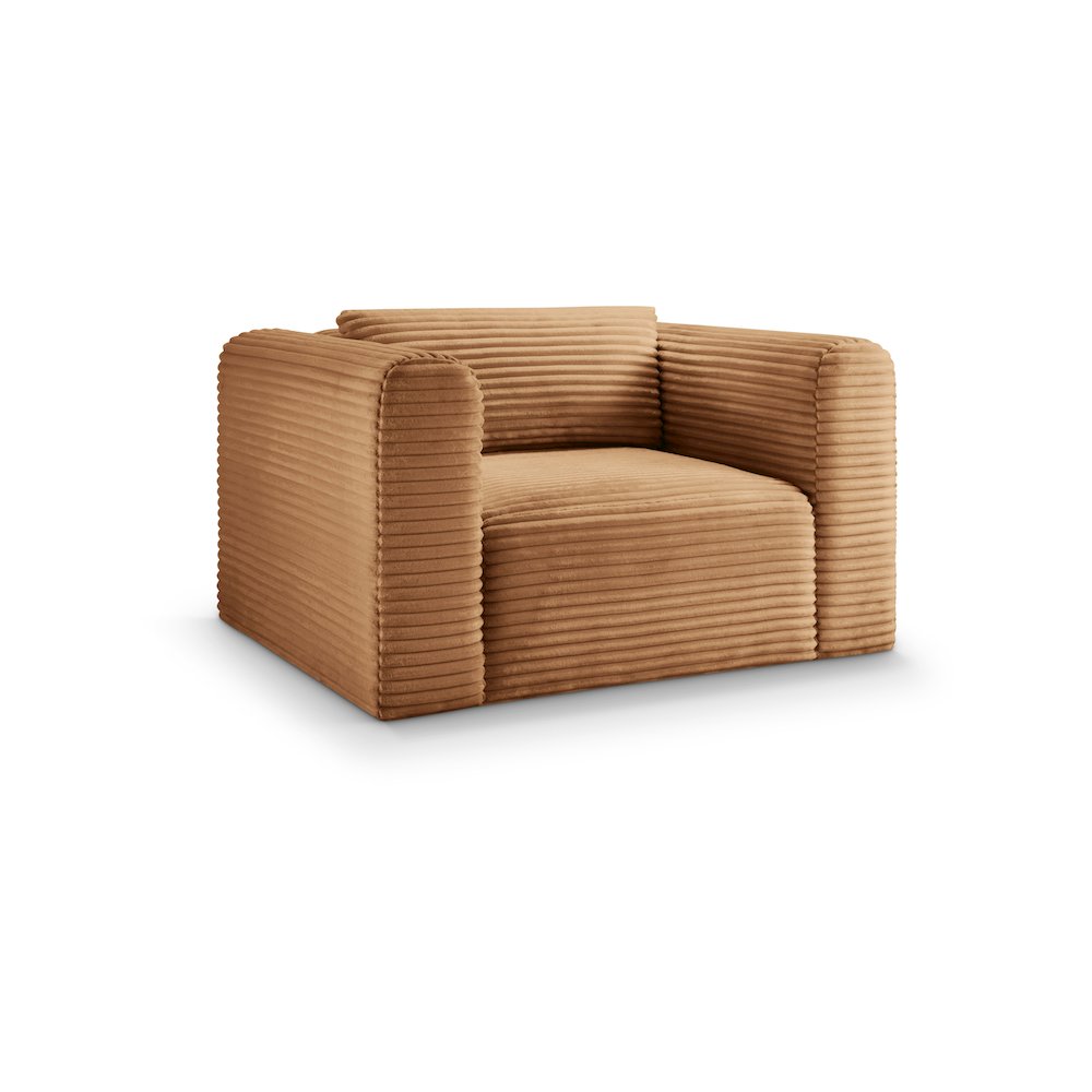 Shaggy Saddle Corduroy Performance Fabric Arm Chair