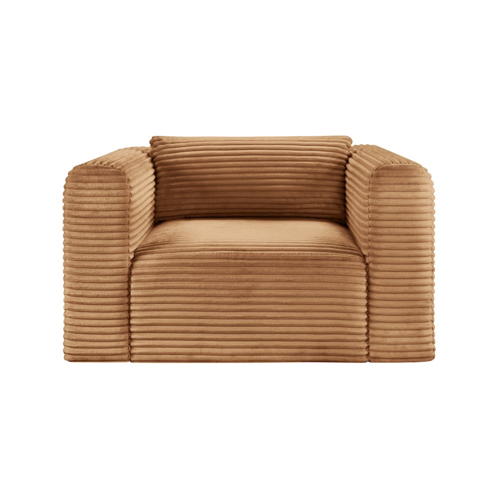 Shaggy Saddle Corduroy Performance Fabric Arm Chair