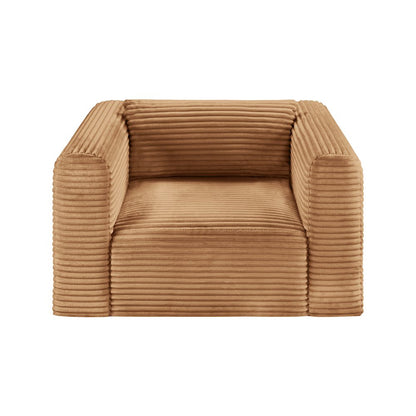 Shaggy Saddle Corduroy Performance Fabric Arm Chair