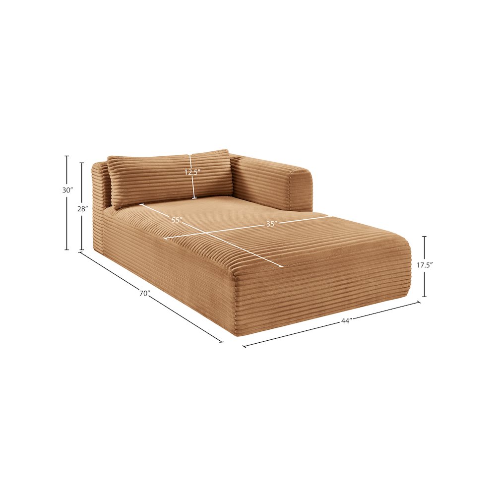 Shaggy Saddle Corduroy Performance Fabric Chaise