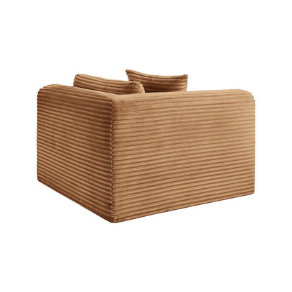 Shaggy Saddle Corduroy Performance Fabric Corner Chair