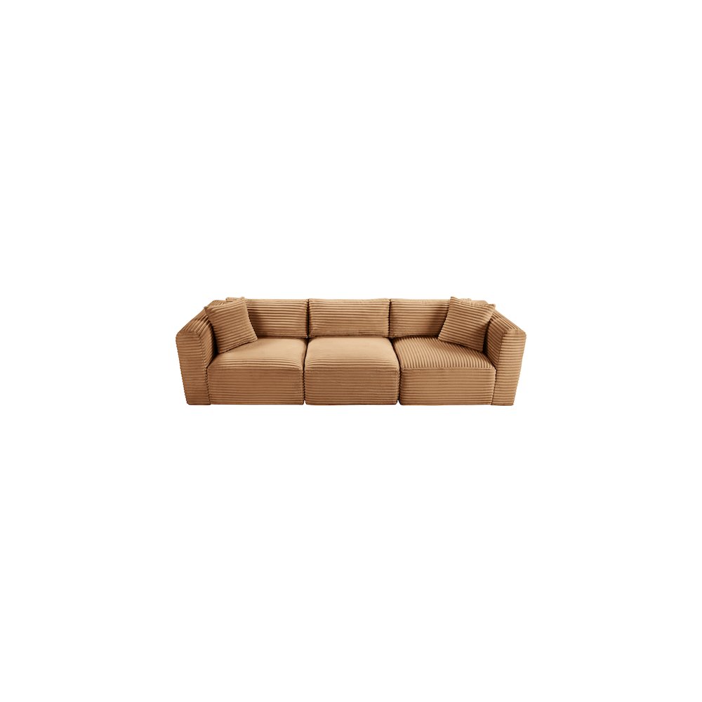 Shaggy Saddle Corduroy Performance Fabric Modular Sofa