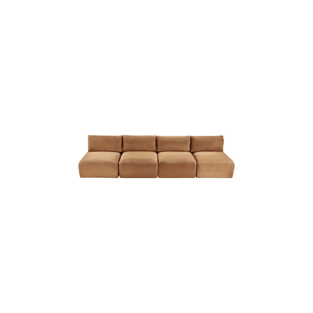 Shaggy Saddle Corduroy Performance Fabric Modular Sofa