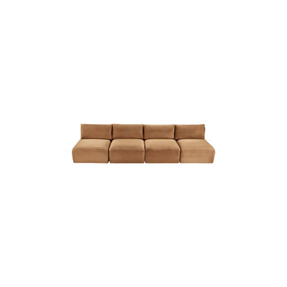 Shaggy Saddle Corduroy Performance Fabric Modular Sofa