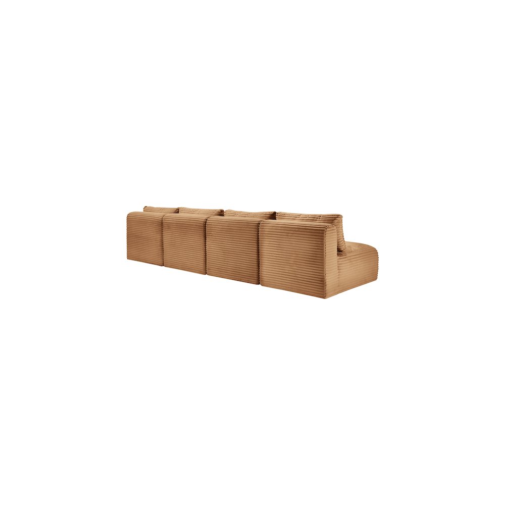Shaggy Saddle Corduroy Performance Fabric Modular Sofa