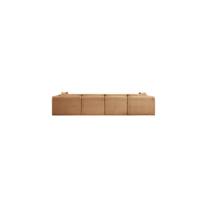 Shaggy Saddle Corduroy Performance Fabric Modular Sofa