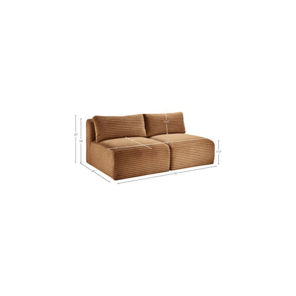 Shaggy Saddle Corduroy Performance Fabric Modular Sofa