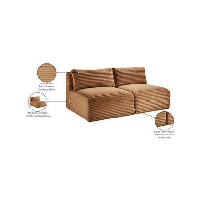 Shaggy Saddle Corduroy Performance Fabric Modular Sofa