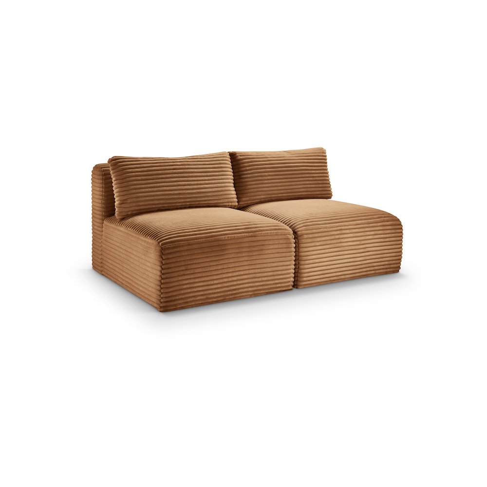 Shaggy Saddle Corduroy Performance Fabric Modular Sofa