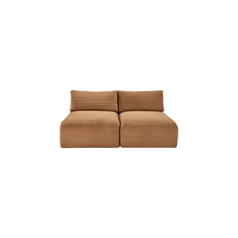 Shaggy Saddle Corduroy Performance Fabric Modular Sofa