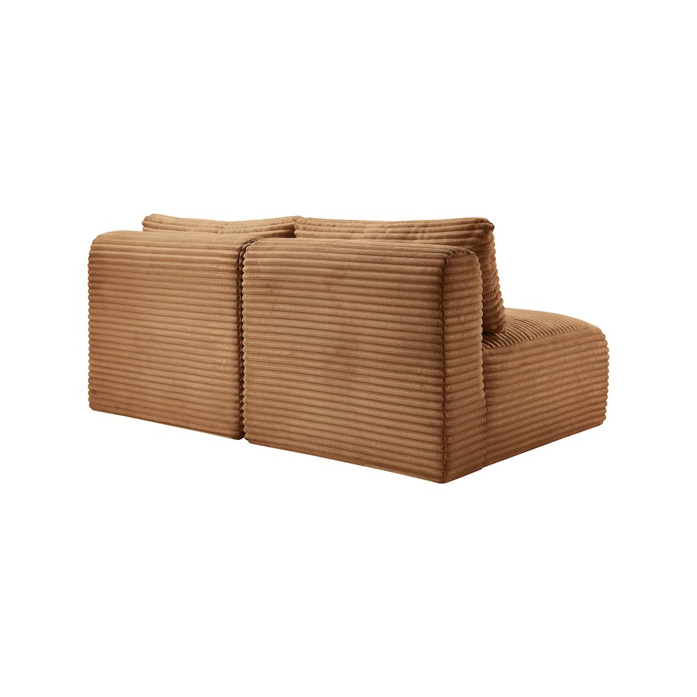 Shaggy Saddle Corduroy Performance Fabric Modular Sofa