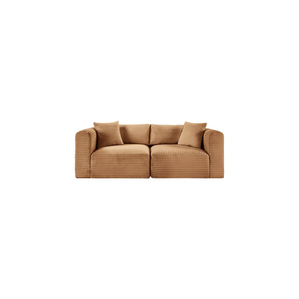 Shaggy Saddle Corduroy Performance Fabric Modular Sofa