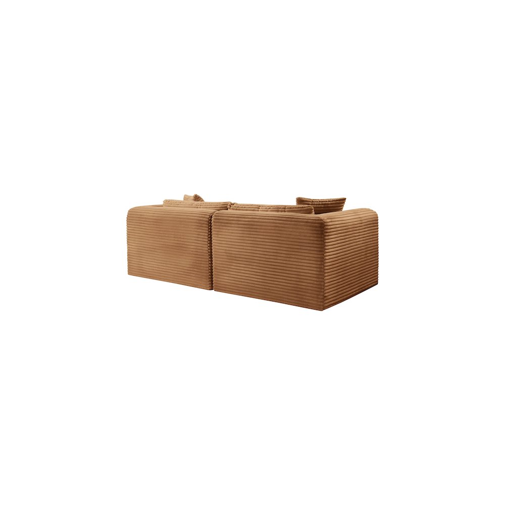 Shaggy Saddle Corduroy Performance Fabric Modular Sofa
