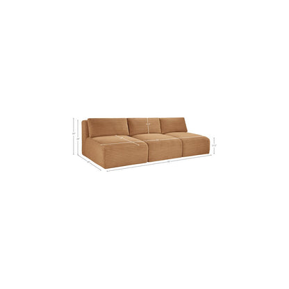 Shaggy Saddle Corduroy Performance Fabric Modular Sofa