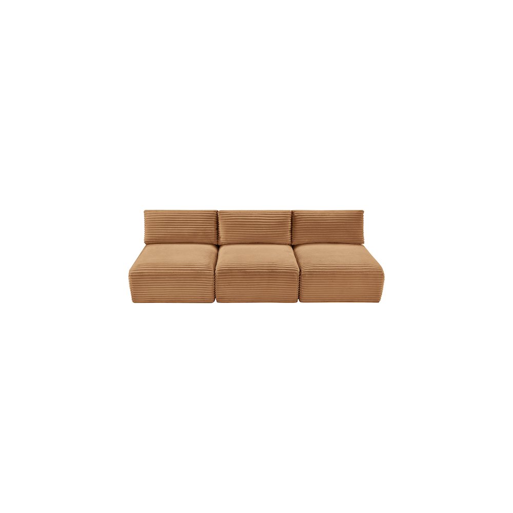Shaggy Saddle Corduroy Performance Fabric Modular Sofa