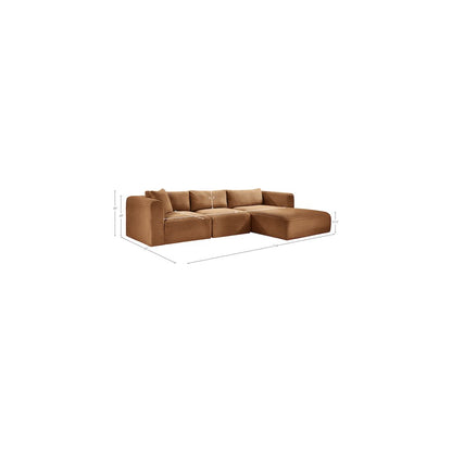 Shaggy Saddle Corduroy Performance Fabric Modular Sectional