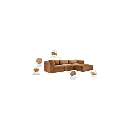 Shaggy Saddle Corduroy Performance Fabric Modular Sectional
