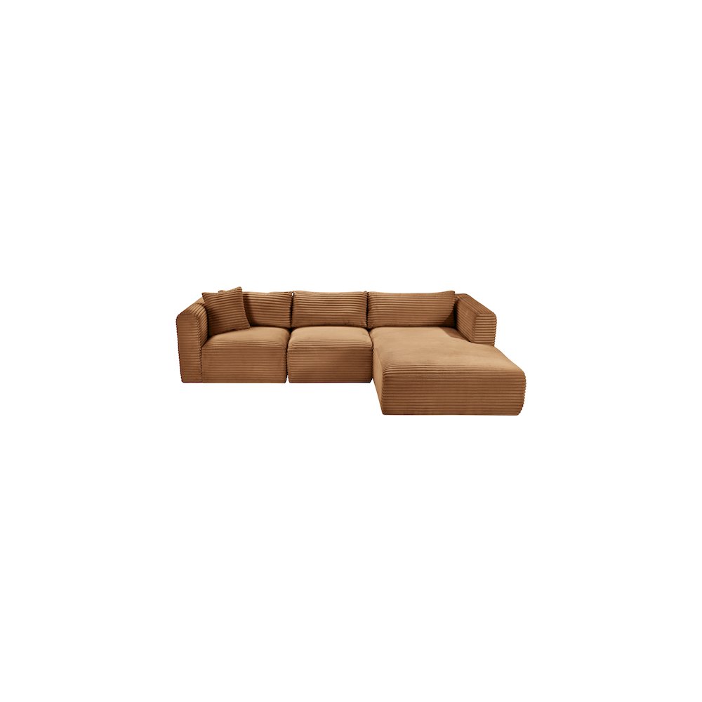 Shaggy Saddle Corduroy Performance Fabric Modular Sectional