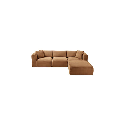Shaggy Saddle Corduroy Performance Fabric Modular Sectional