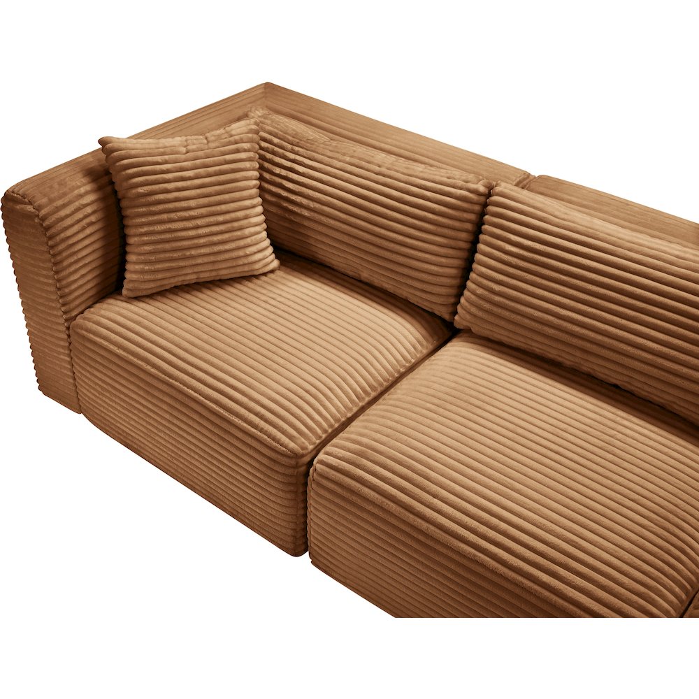 Shaggy Saddle Corduroy Performance Fabric Modular Sectional