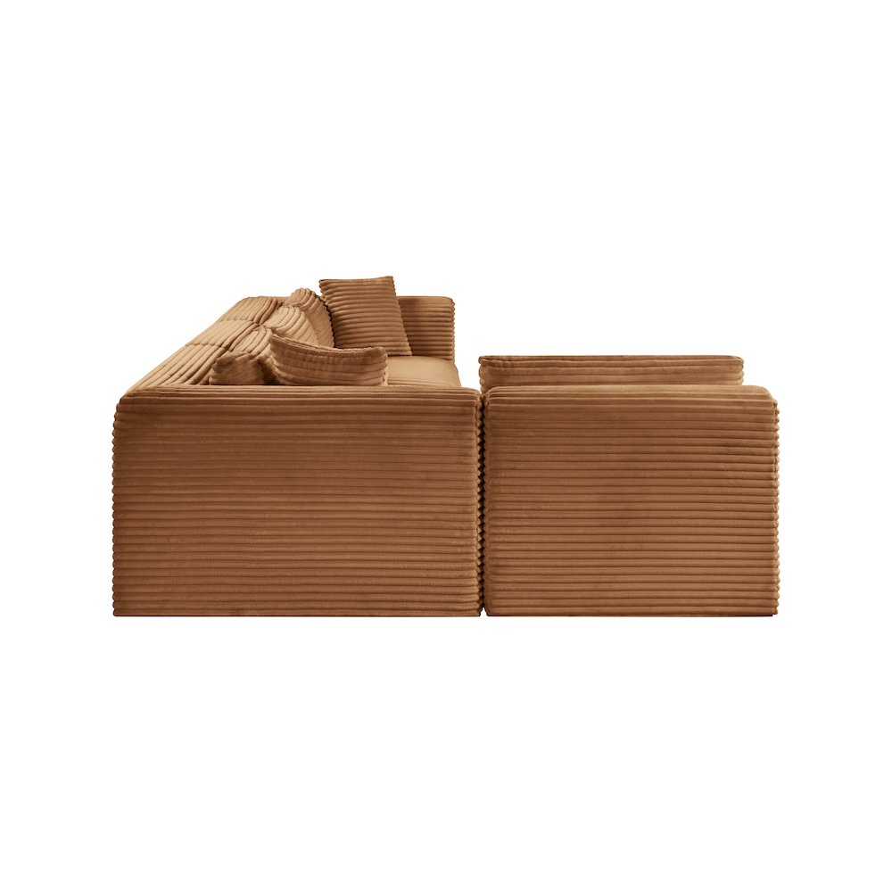 Shaggy Saddle Corduroy Performance Fabric Modular Sectional
