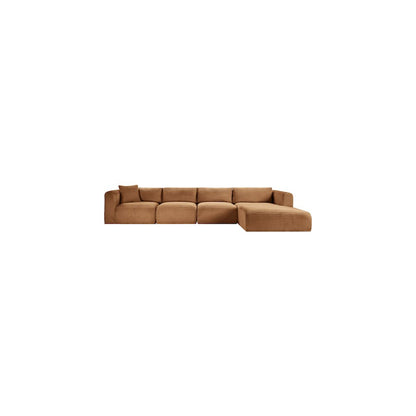 Shaggy Saddle Corduroy Performance Fabric Modular Sectional