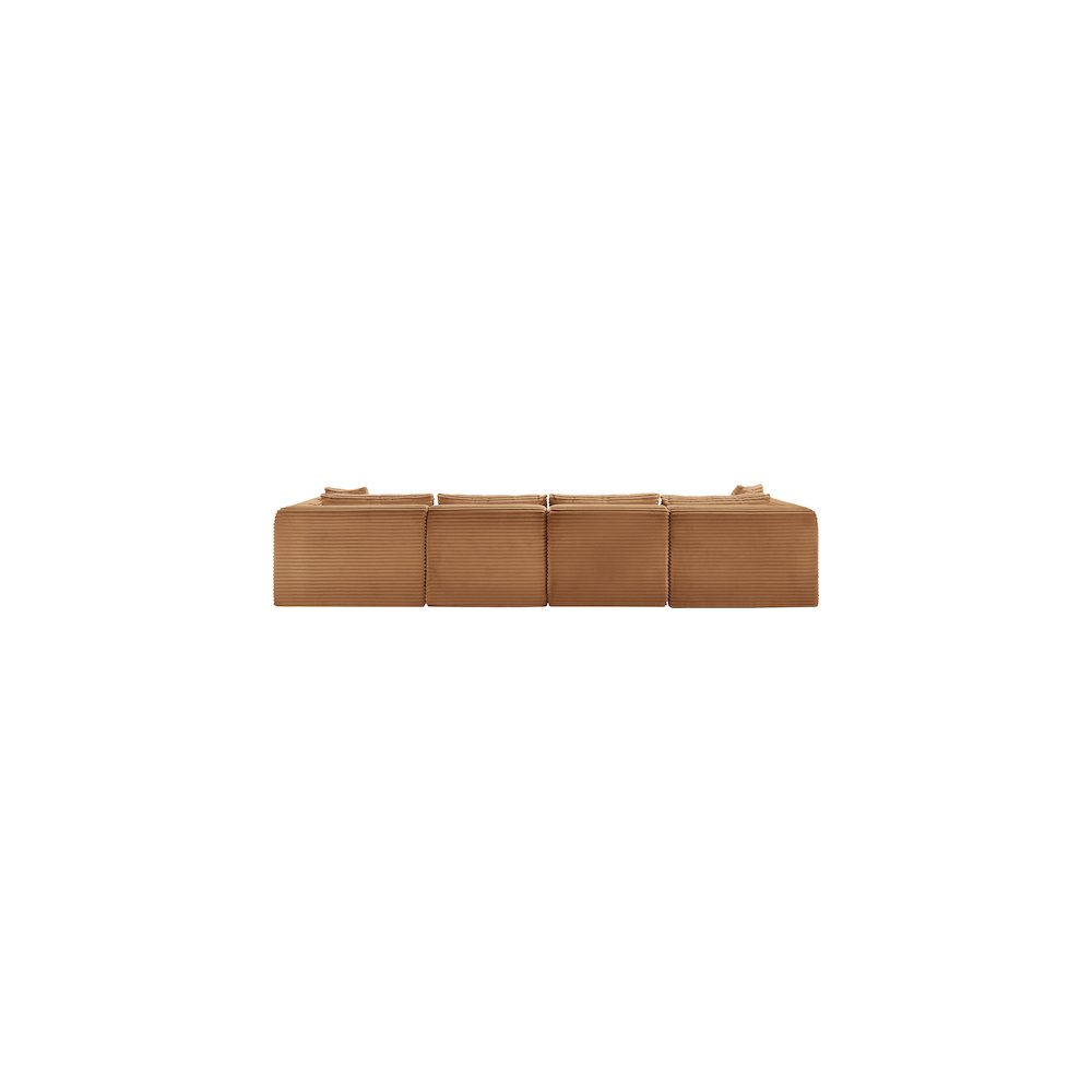 Shaggy Saddle Corduroy Performance Fabric Modular Sectional