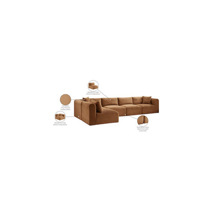 Shaggy Saddle Corduroy Performance Fabric Modular Sectional