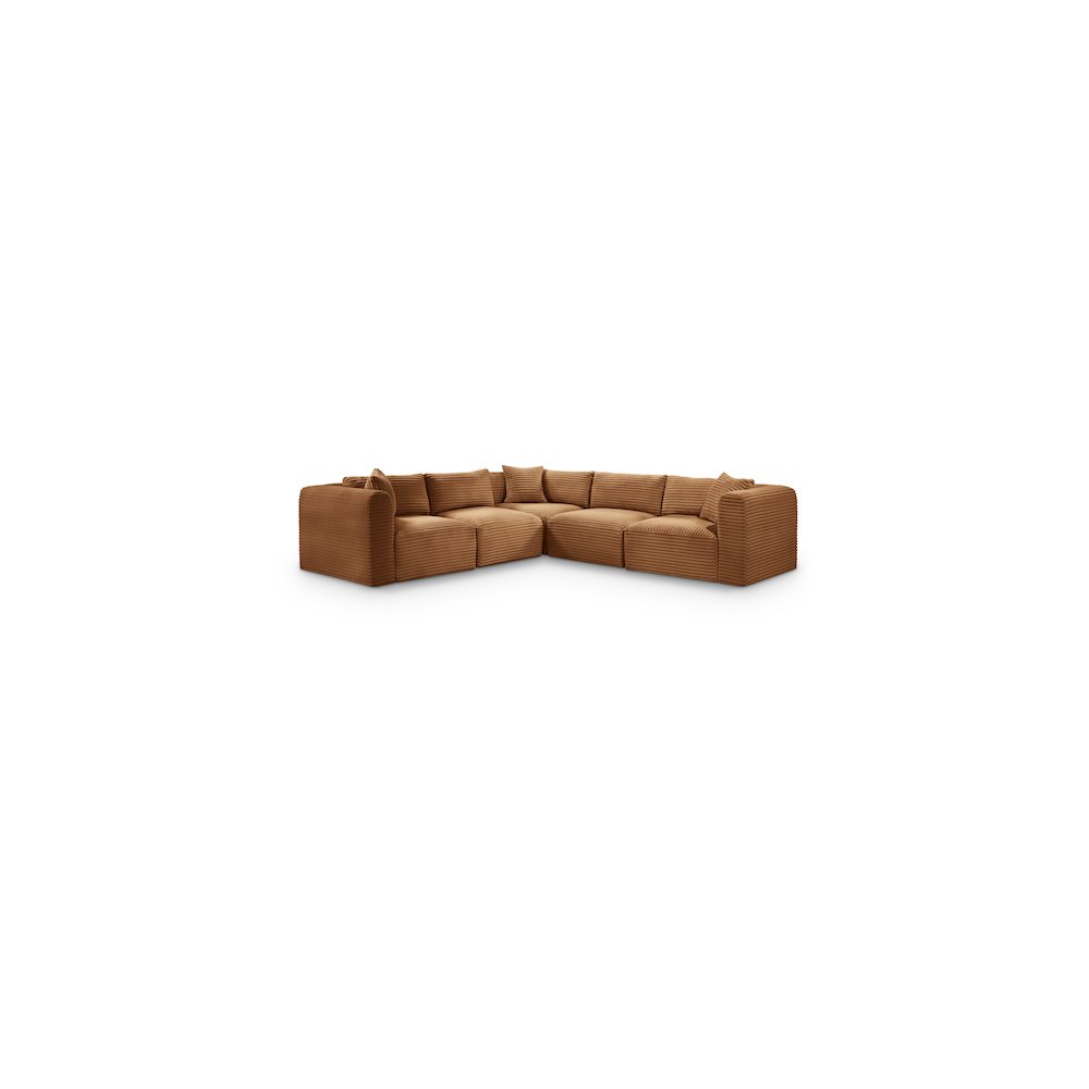 Shaggy Saddle Corduroy Performance Fabric Modular Sectional