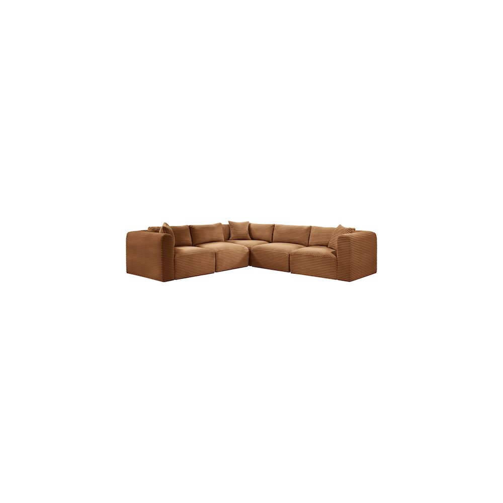 Shaggy Saddle Corduroy Performance Fabric Modular Sectional