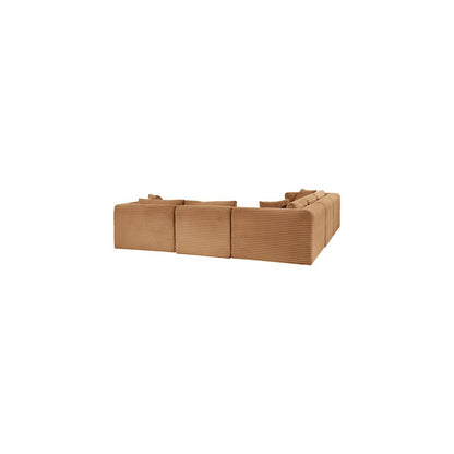Shaggy Saddle Corduroy Performance Fabric Modular Sectional