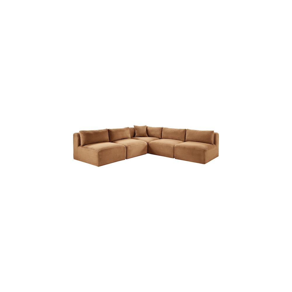 Shaggy Saddle Corduroy Performance Fabric Modular Sectional