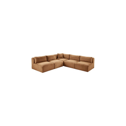 Shaggy Saddle Corduroy Performance Fabric Modular Sectional