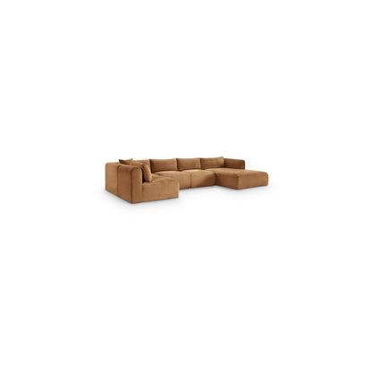 Shaggy Saddle Corduroy Performance Fabric Modular Sectional