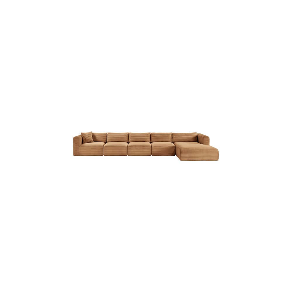 Shaggy Saddle Corduroy Performance Fabric Modular Sectional