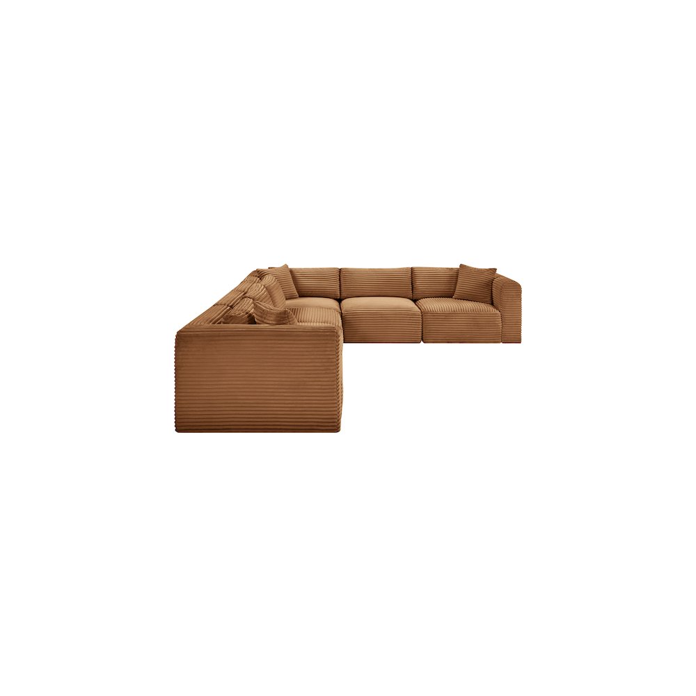 Shaggy Saddle Corduroy Performance Fabric Modular Sectional