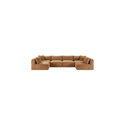 Shaggy Saddle Corduroy Performance Fabric Modular Sectional