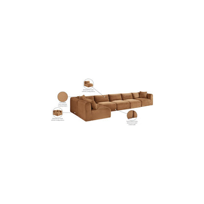 Shaggy Saddle Corduroy Performance Fabric Modular Sectional