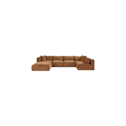 Shaggy Saddle Corduroy Performance Fabric Modular Sectional
