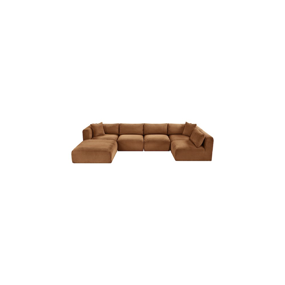 Shaggy Saddle Corduroy Performance Fabric Modular Sectional