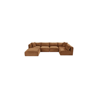 Shaggy Saddle Corduroy Performance Fabric Modular Sectional
