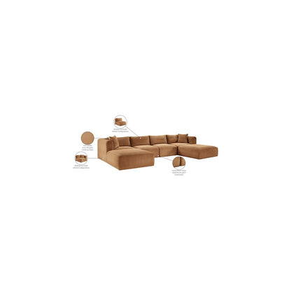 Shaggy Saddle Corduroy Performance Fabric Modular Sectional