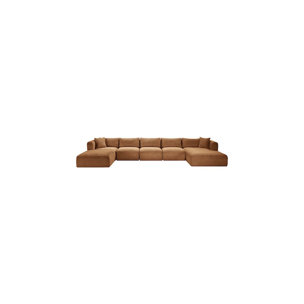 Shaggy Saddle Corduroy Performance Fabric Modular Sectional