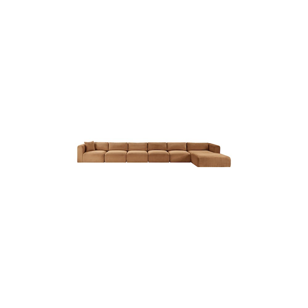 Shaggy Saddle Corduroy Performance Fabric Modular Sectional