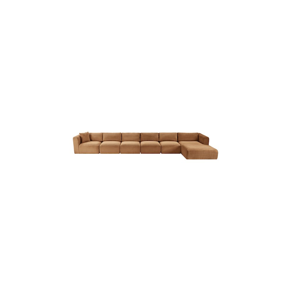 Shaggy Saddle Corduroy Performance Fabric Modular Sectional