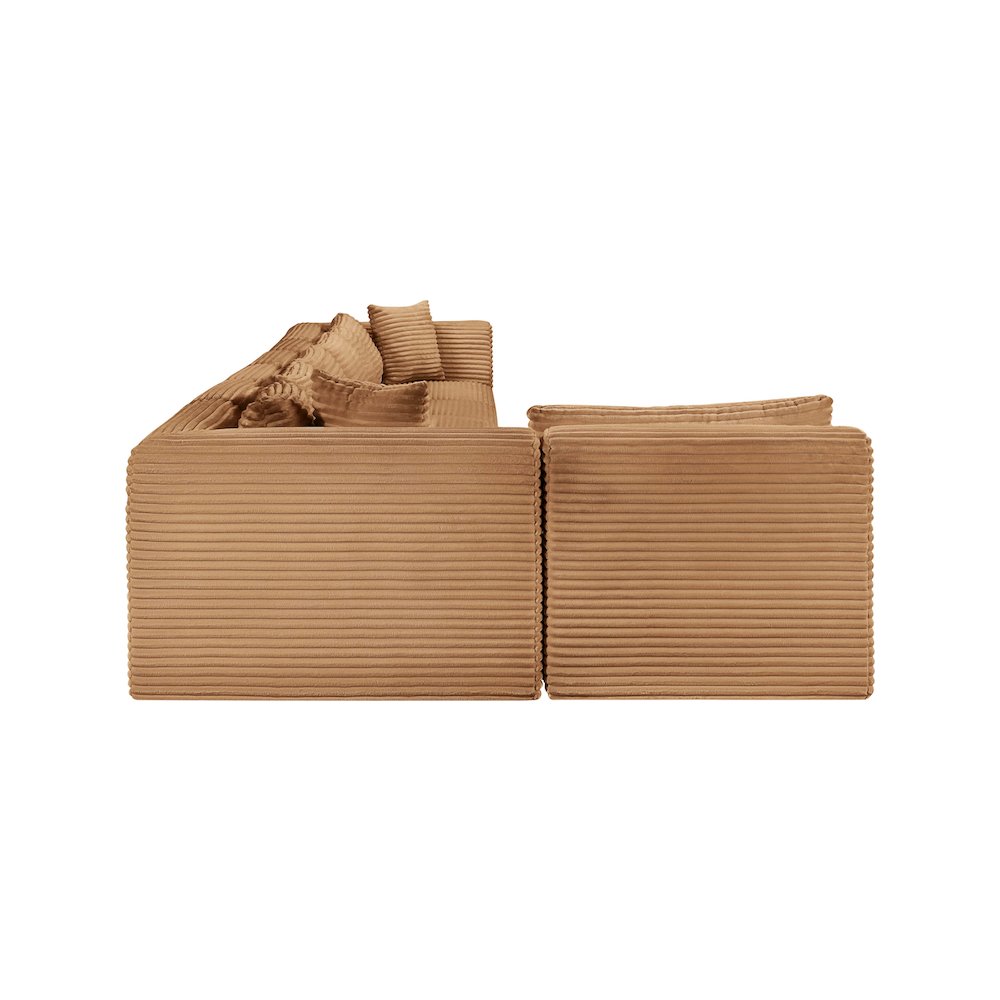 Shaggy Saddle Corduroy Performance Fabric Modular Sectional