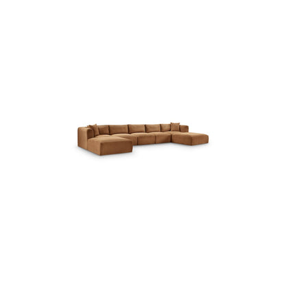 Shaggy Saddle Corduroy Performance Fabric Modular Sectional