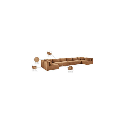 Shaggy Saddle Corduroy Performance Fabric Modular Sectional
